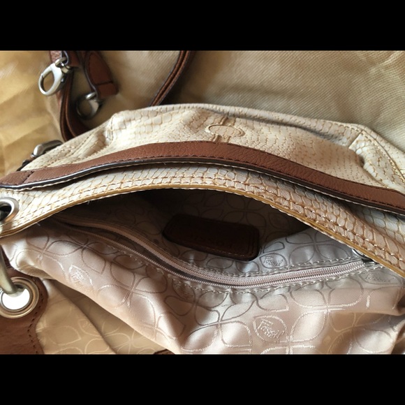 FOSSIL MADDOX SNAKE PRINT TAN/BROWN LEATHER 👜 - Picture 13 of 17